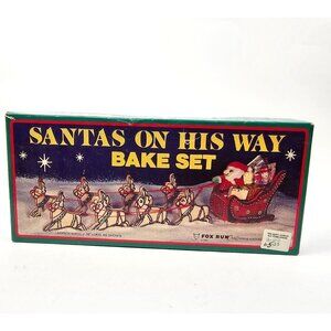 Vintage Santa Claus Cookie Cutter Set Vintage Sleigh Reindeer Christmas Holiday